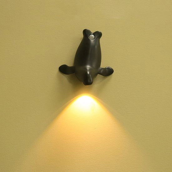 Lampada LED con sensore di movimento - Lampada a forma di leone marino per veranda, armadio e bagno con illuminazione notturna automatica per armadio, camera da letto, soggiorno, ingresso, ufficio, viaggiatori, appartamento, stanza da studente
