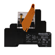 Relè di Scambio + Zoccolo 8A 230 2 Via + Diodo + Led con Pulsante Prova WEIDMULLER