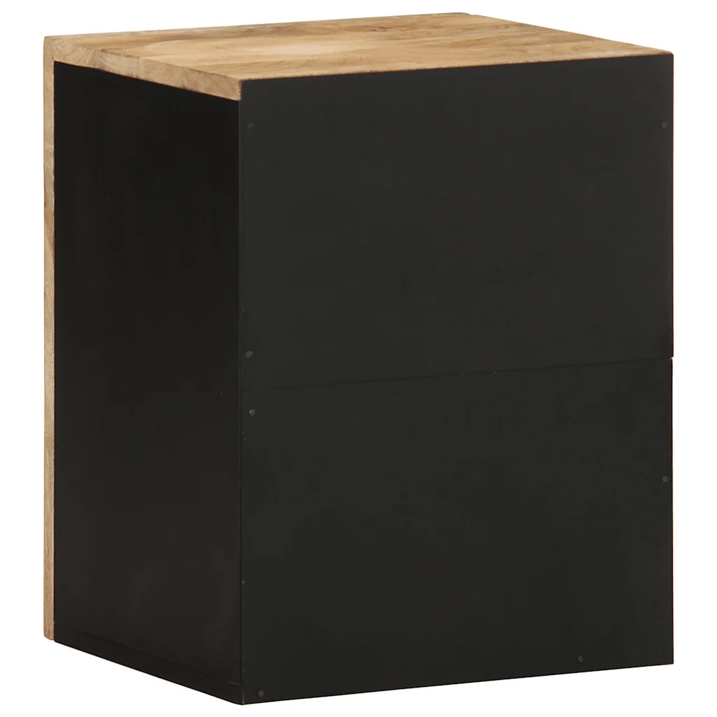 Mobile Pensile da Bagno | Armadio da bagno Nero 38x33,5x48 cm Legno Massello Mango