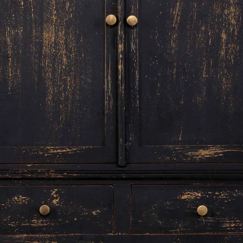 Armadio in legno nero fatto a mano 85x40x180h cm