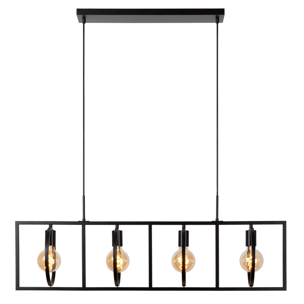 Lampada a sospensione nera loft SUUS 107cm 4xE27 Lucide
