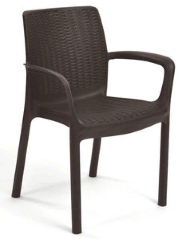 SEDIA DA GIARDINO IN RESINA ANTIURTO EFFETTO POLIRATTAN MELODY CM. 58X58X83H PZ2