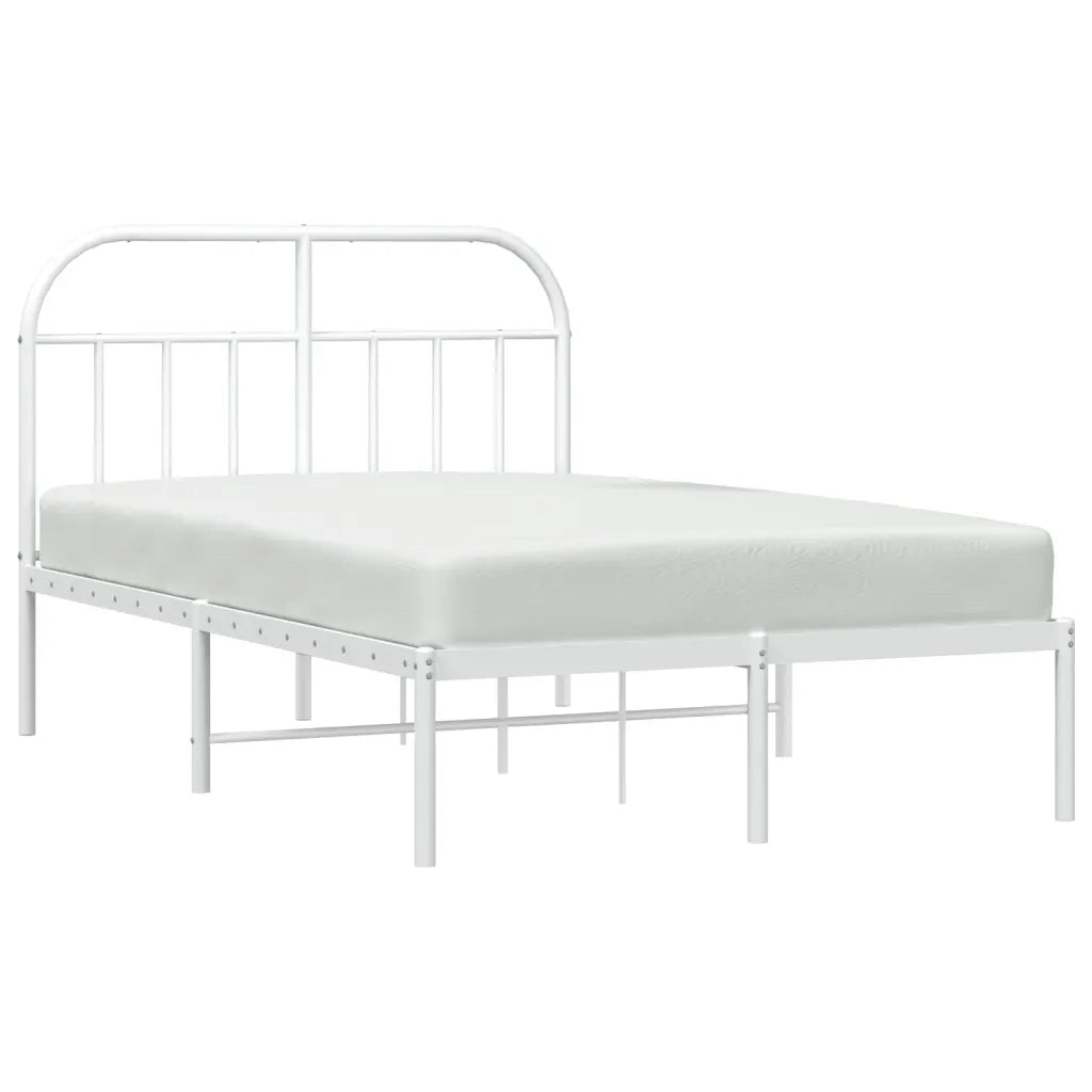 Giroletto con Testiera-Struttura Letto con testiera in Metallo Bianco 120x200 cm 608661