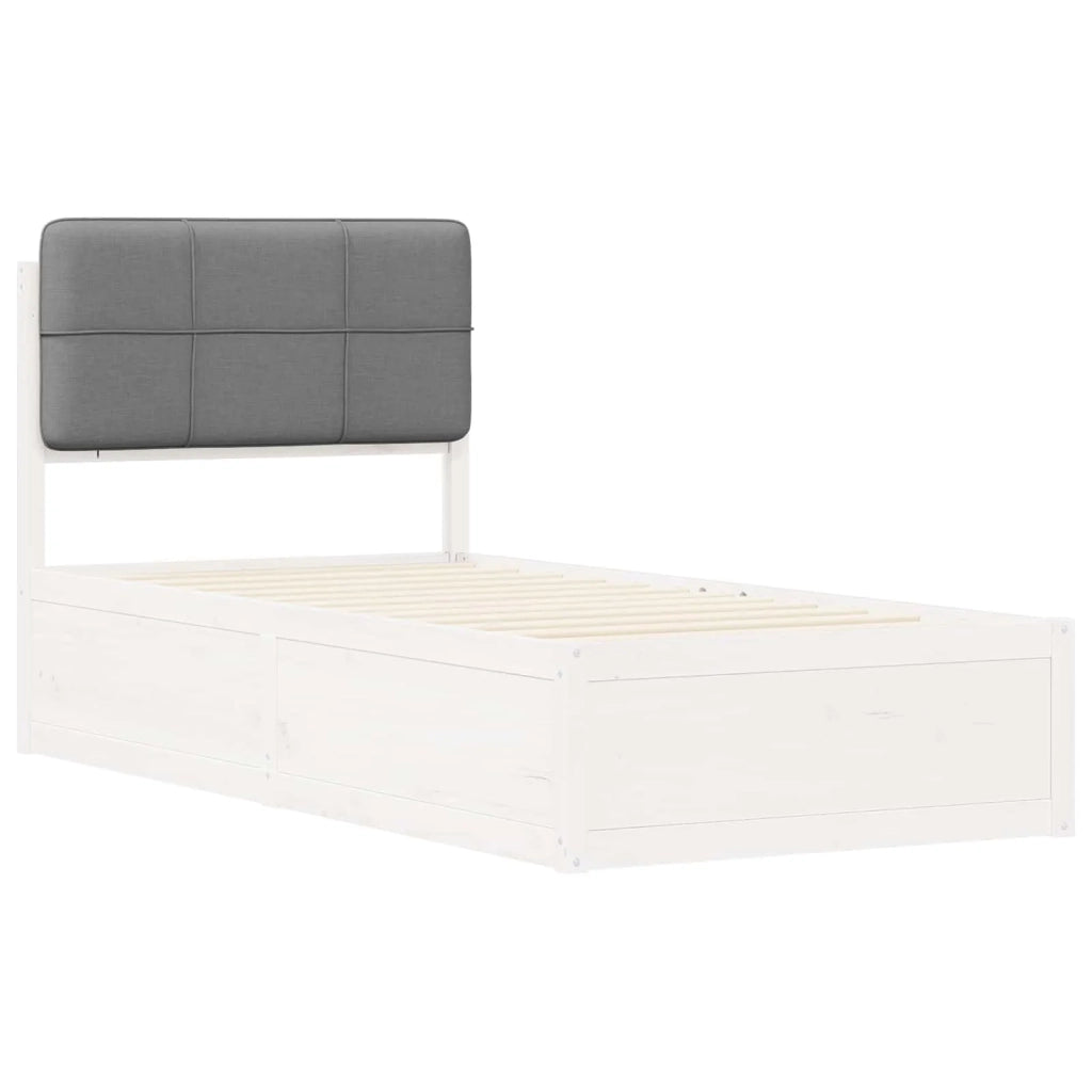 Letto con Testiera Rivestita Grigio chiaro 90 x 200 cm