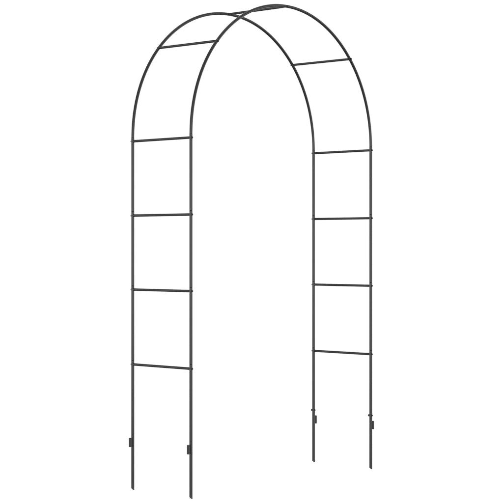 ARCHETTO DA GIARDINO IN METALLO NERO 140 x 40 x 240 cm