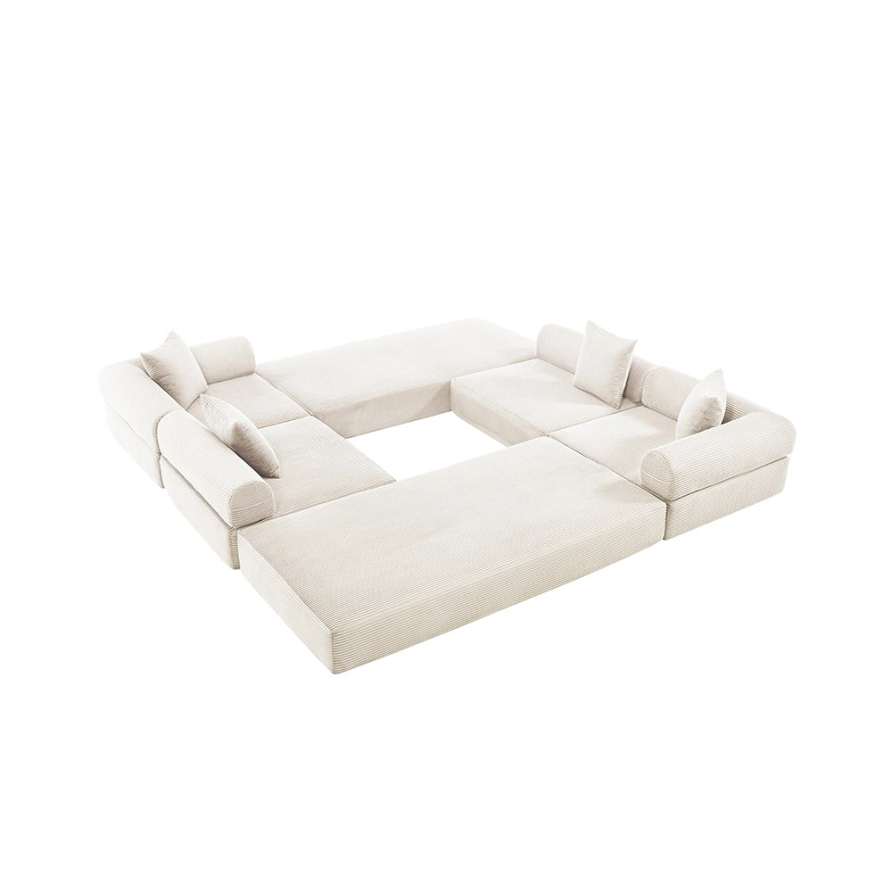 Divano modulare familiare - Xylo - Con contenitore, imballo sottovuoto, beige