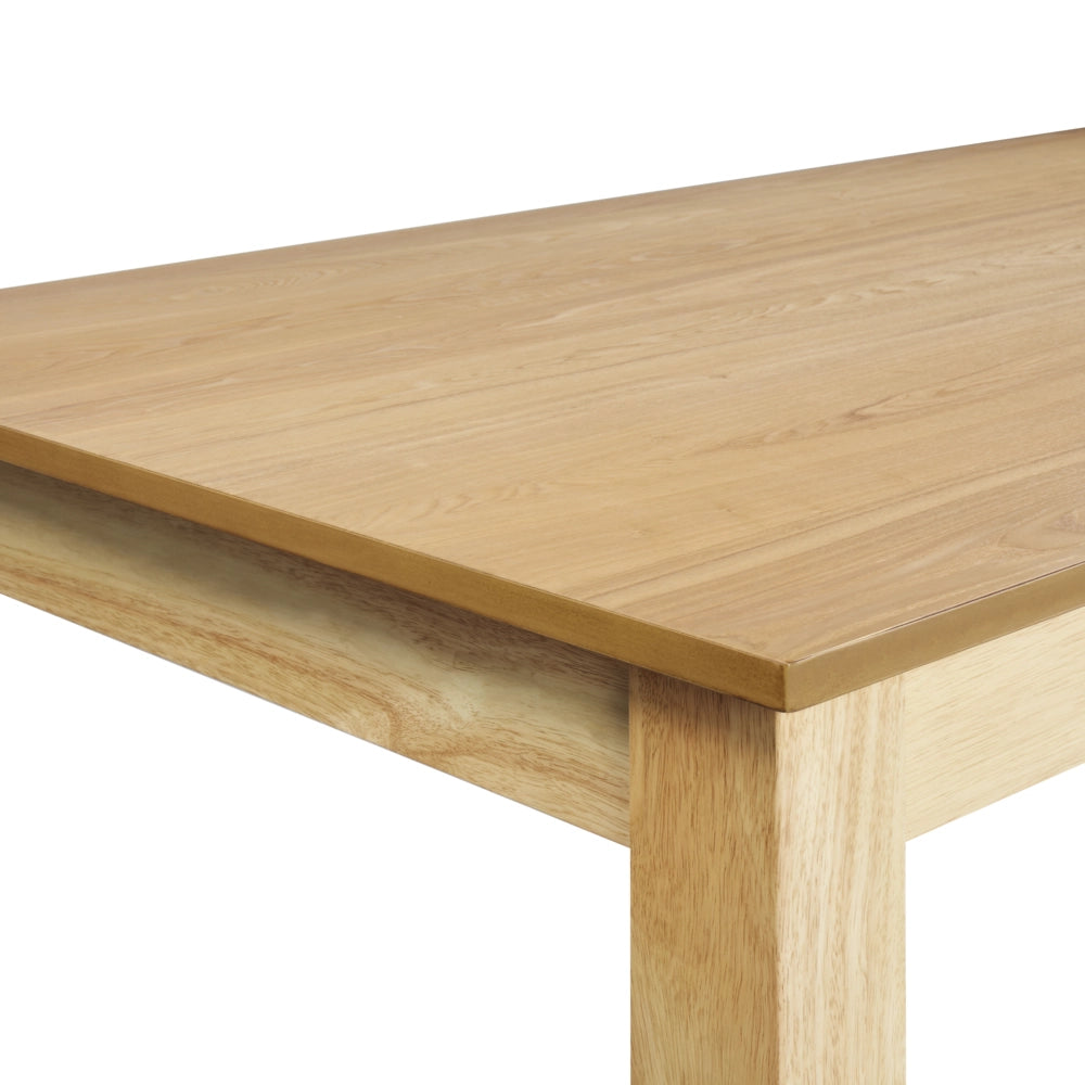 Tavolo da pranzo allungabile Legno chiaro MDF di gomma 160/240 x 90 cm Gambe in legno Piano rettangolare impiallacciato Finitura naturale