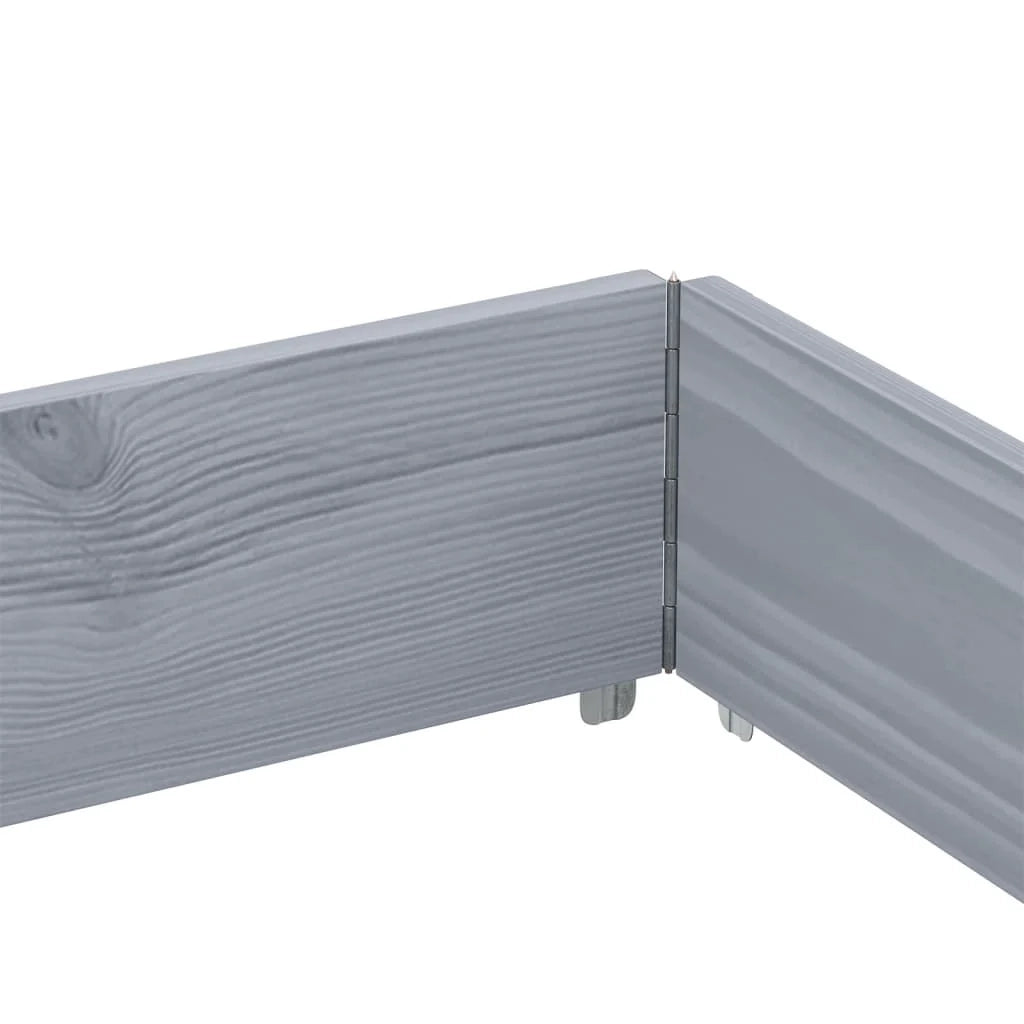 Vassoio per fioriera aiuola rialzata piante fiori terrazza giardino 150 x 100 cm legno massello di pino grigio 02_0037419