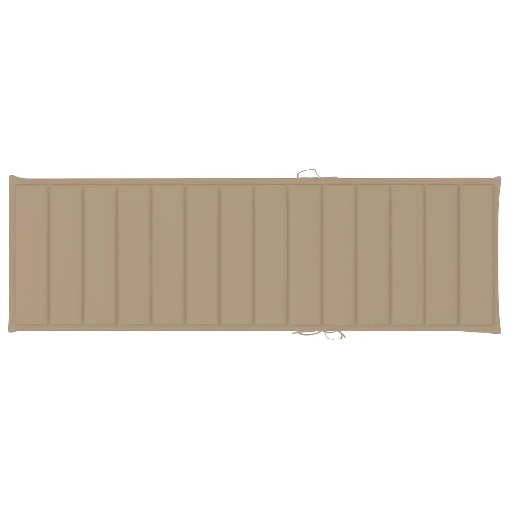 Lettino da Giardino con Cuscino Beige Legno Pino Impregnato cod mxl 42279