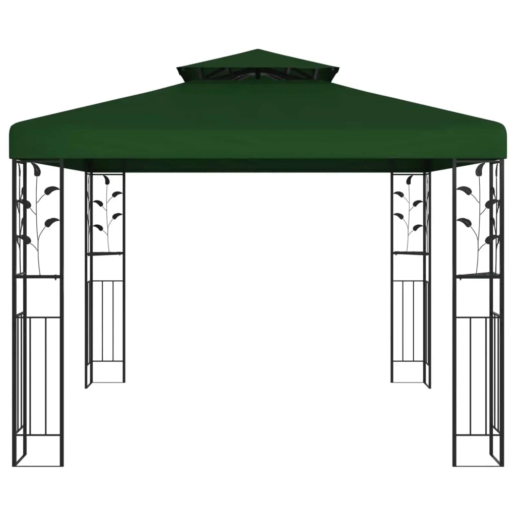 Gazebo 3 x 3 x 2,68 m Verde Poliestere e Acciaio