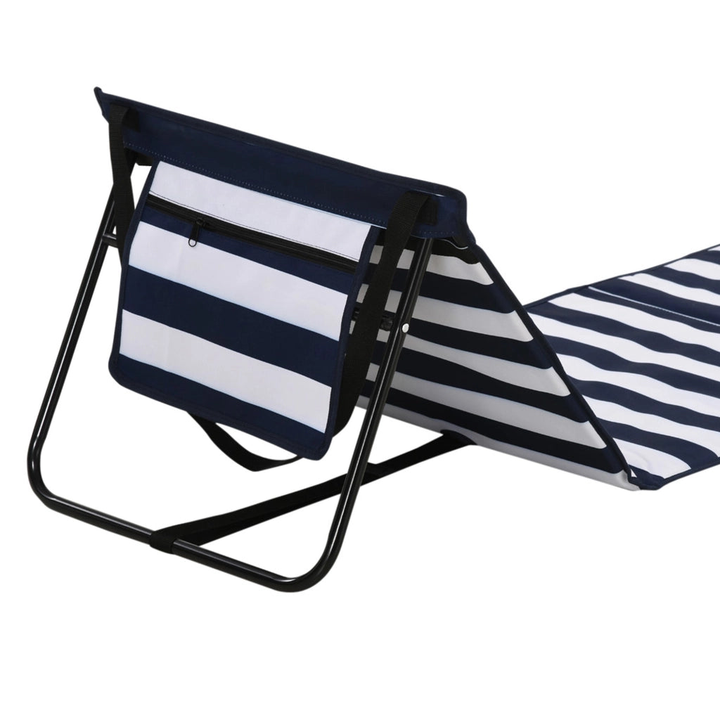 Set 2 Sdraio da Spiaggia 142x51x40 cm Pieghevoli e Regolabili in Acciaio e Poliestere Multicolore