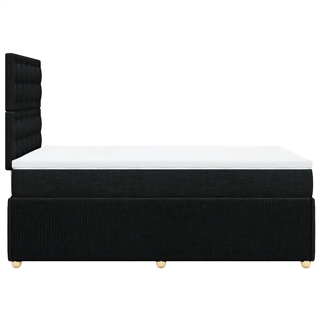 Giroletto a Molle con Materasso Nero 120x200 cm in Tessuto