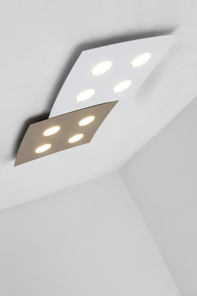 Plafoniera Spinnaker 4 elementi, lampada da soffitto e parete a LED, attacco GX53, design moderno, finitura bianca, IP20 - Rossini Group