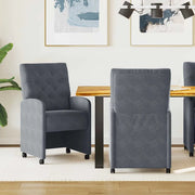 Sedie da Pranzo con Ruote 2 pcs Grigio scuro 58 x 67 x 97 cm