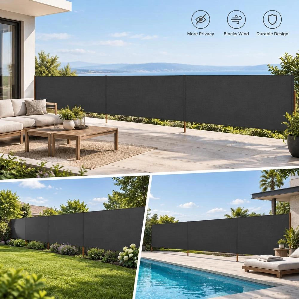 5-piece Windbreak Fabric 600 X 80 Cm Anthracite