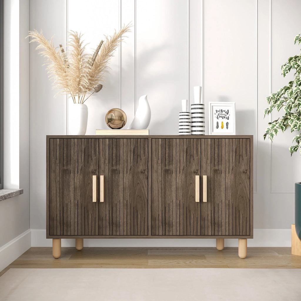Credenza in legno "Roger" - 120 x 30 x 74 cm - Marrone