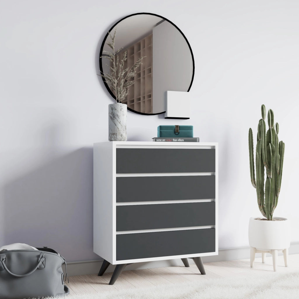 Cassettiera in legno "Suvera" - 70 x 40 x 86 cm - Bianco