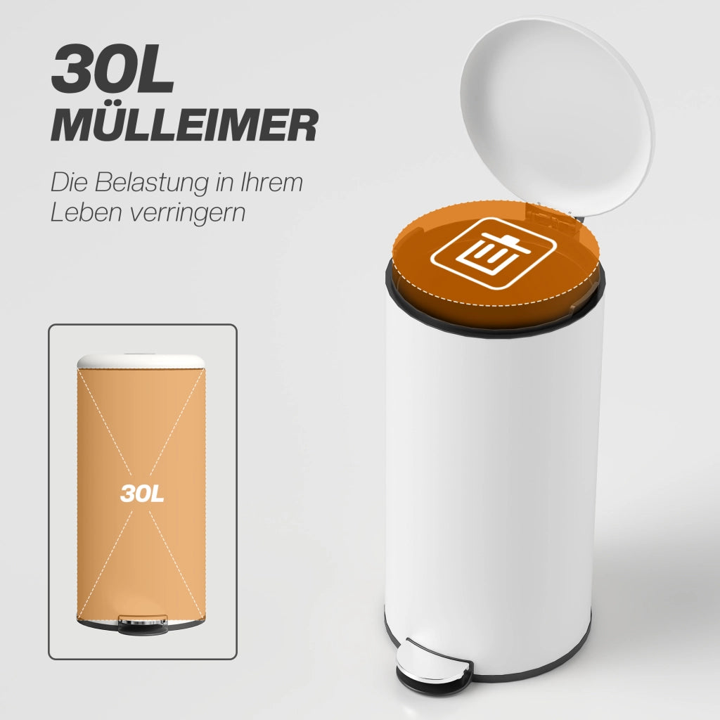 Secchio per Rifiuti 30L ¨C zephmum ¨C Cremewei?