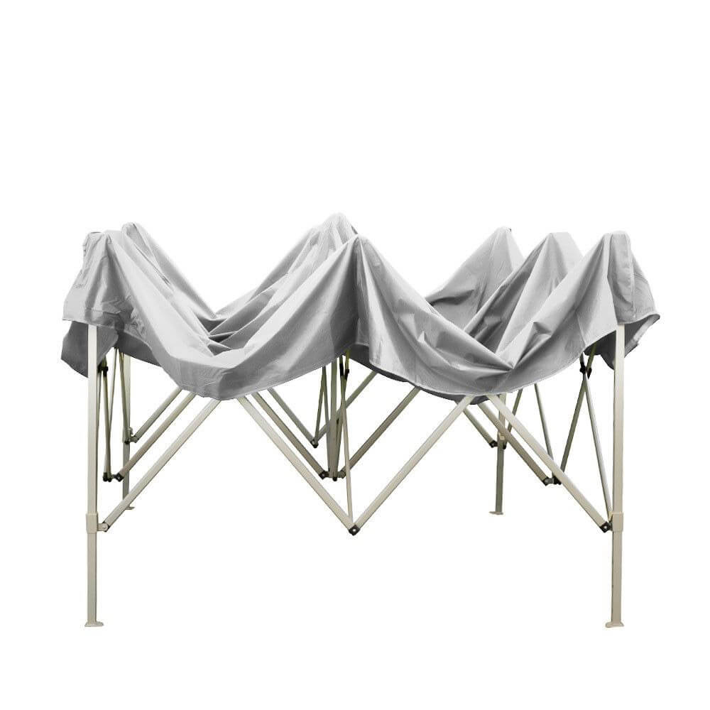Gazebo Richiudibile Pieghevole 2x2m in Acciaio e PVC Impermeabile Bianco