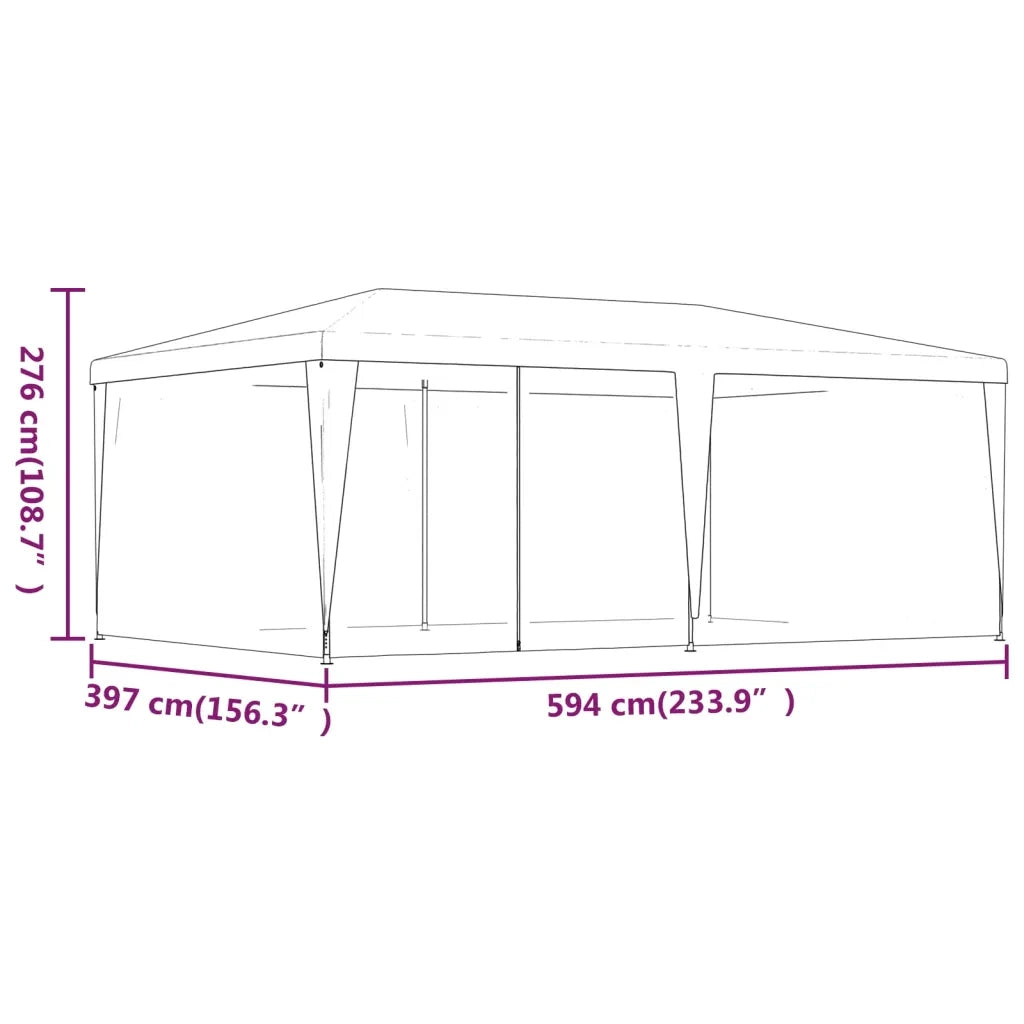 Tenda per Feste con 6 Pareti Laterali in Rete Verde 6x4 m HDPE