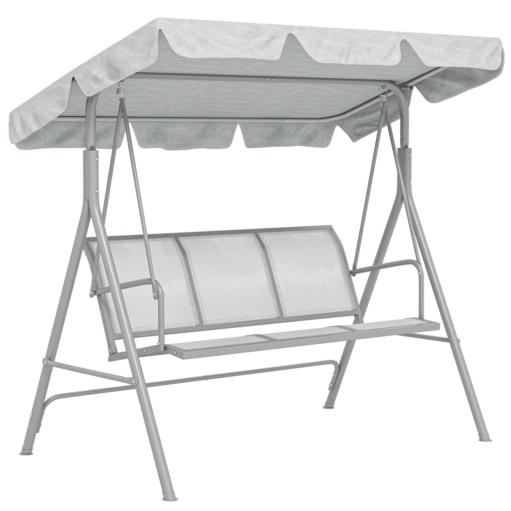 Dondolo da Giardino 3 Posti con Tetto ¨C zephmum ¨C Grigio Chiaro 171x108x154 cm