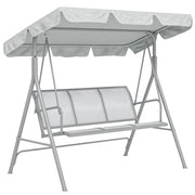 Dondolo da Giardino 3 Posti con Tetto ¨C zephmum ¨C Grigio Chiaro 171x108x154 cm