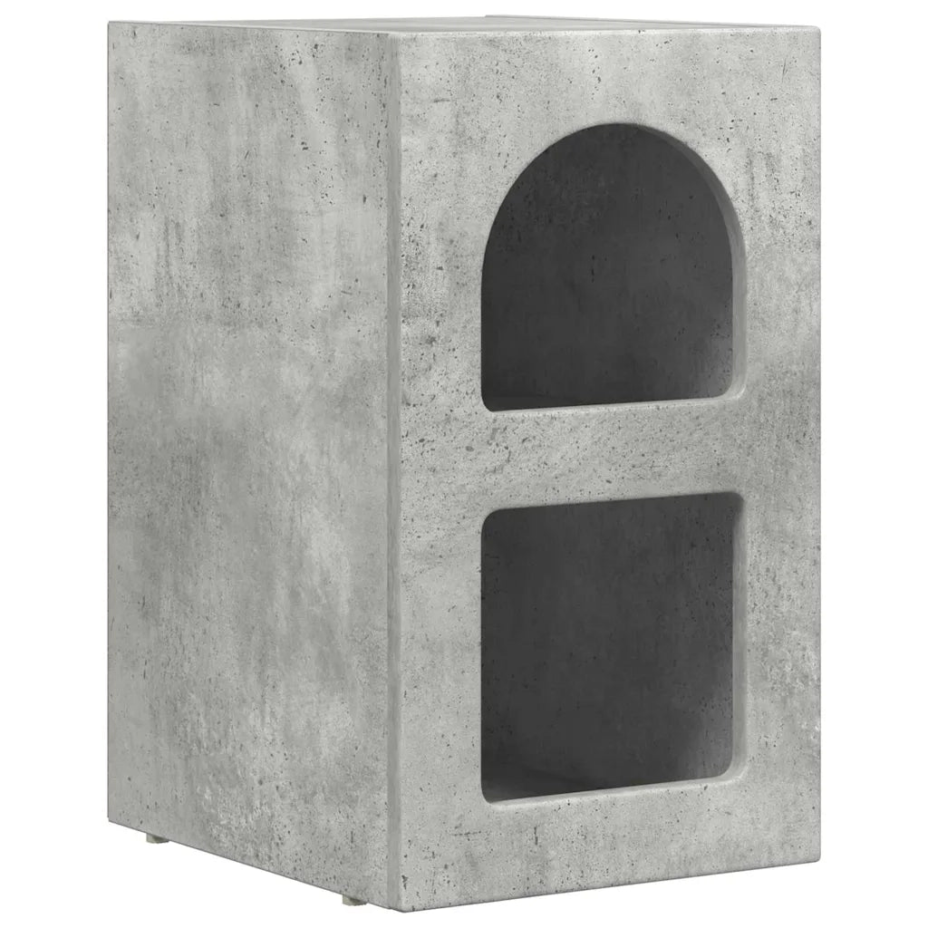 Comodino | Armadio da Notte | Mobiletto da notte Grigio cemento 29,5 x 33,5 x 50 cm Legno multistrato