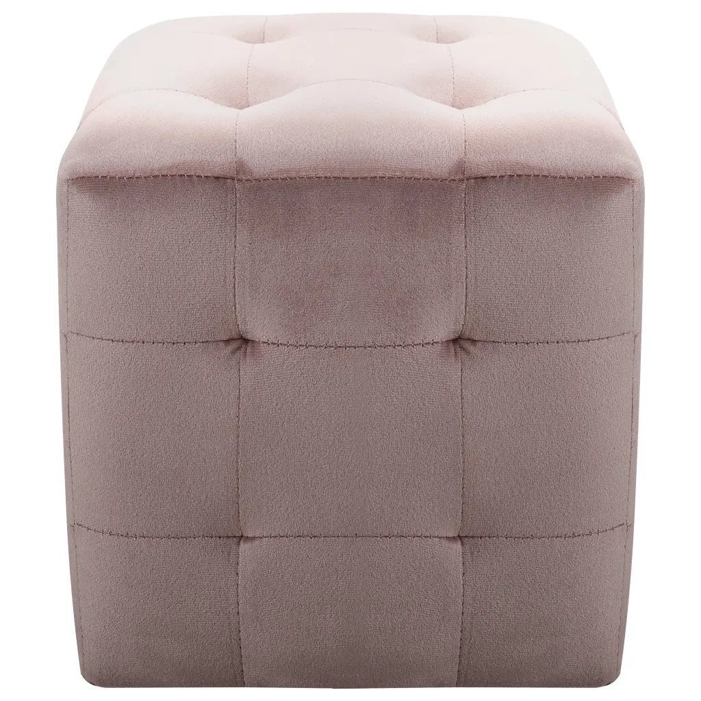 Comodini 2 pz-Set di 2 Tavolino da notte Rosa 30x30x30 cm in Tessuto Vellutato