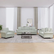 Set di Divani 3 pz con Cuscini Grigio Chiaro in Vellutocod mxl 106857