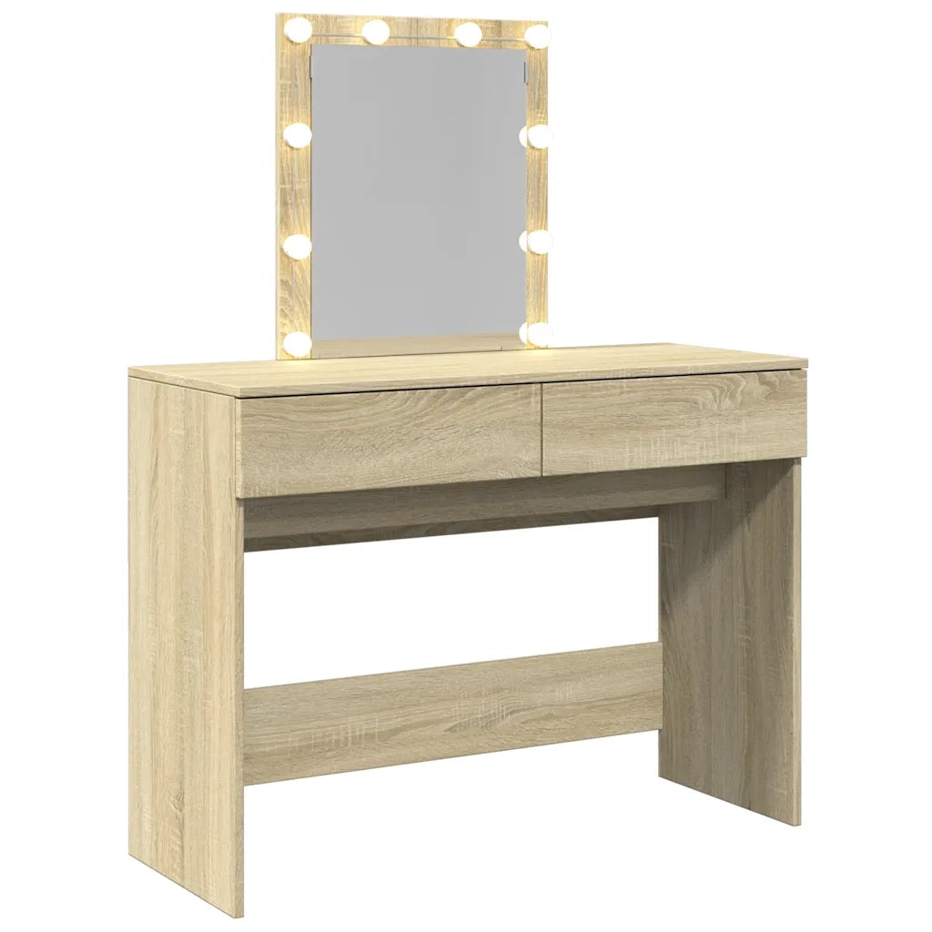 vidaXL Toeletta con LED Rovere Sonoma 100x40x130 cm