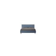 Letto imbottito Matrimoniale 160x210 cm Adele - Contenitore,Microfibra,Blu