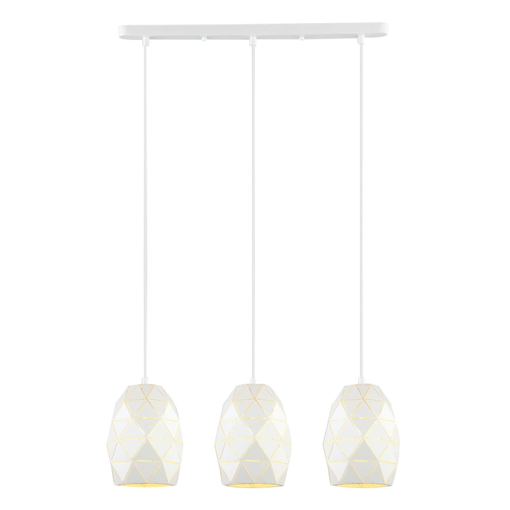 Lampadario Italux Harley bianco acciaio 3 luci E27
