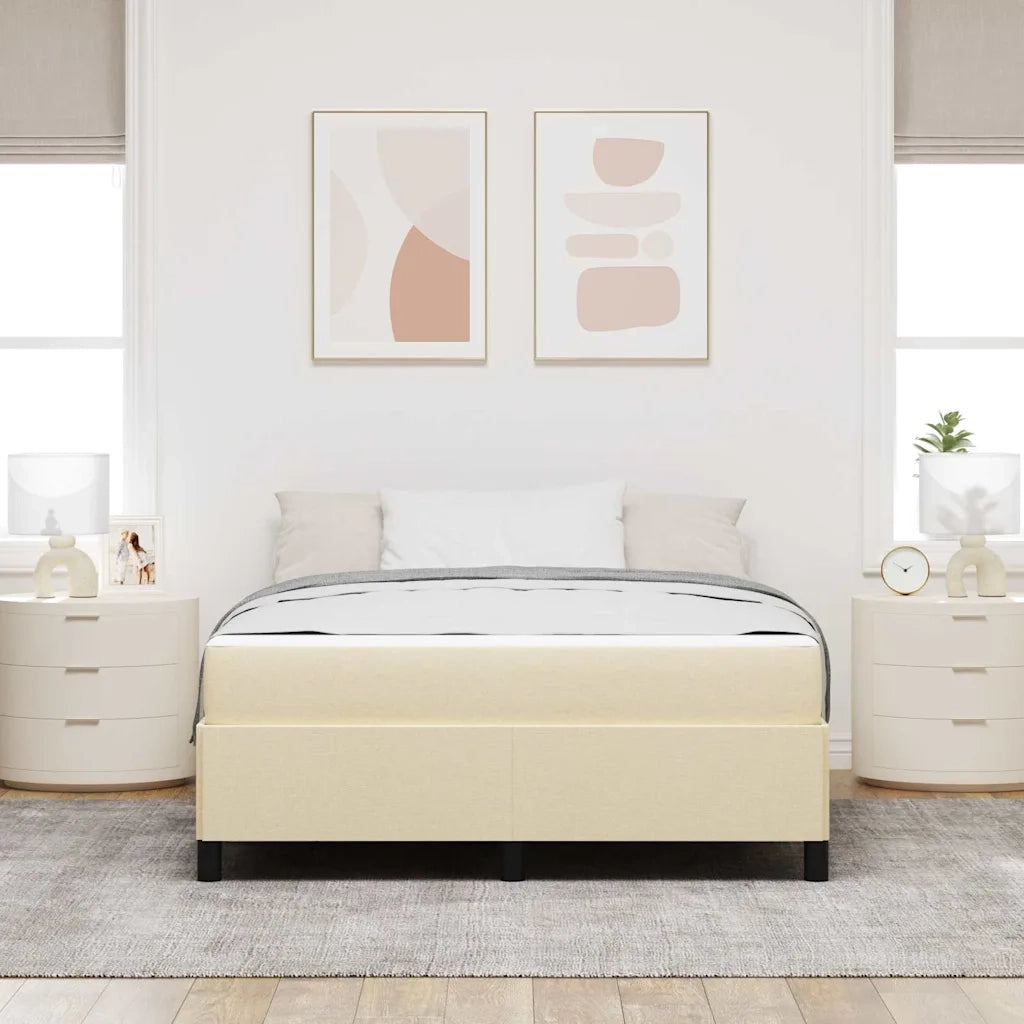 vidaXL Letto a molle Crema e Nero 160 x 200 cm