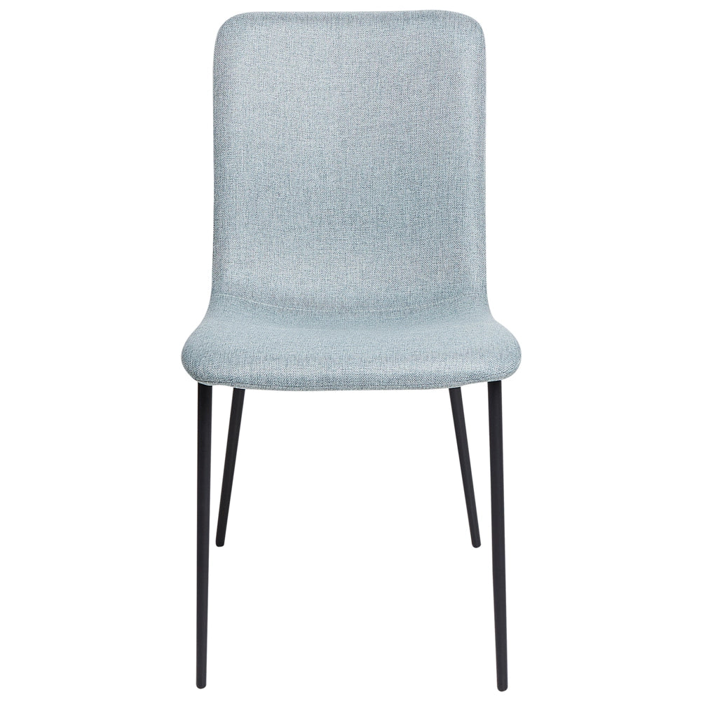 Set di 4 sedie da pranzo in tessuto poliestere Blu chiaro Sala da pranzo Gambe in ferro Elegante