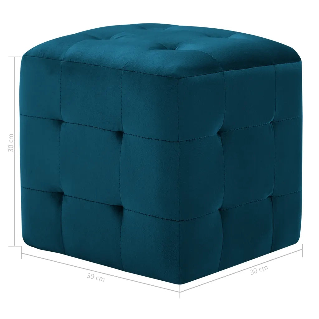 Comodini 2 pz Blu 30x30x30 cm in Tessuto Vellutato cod mxl 31005