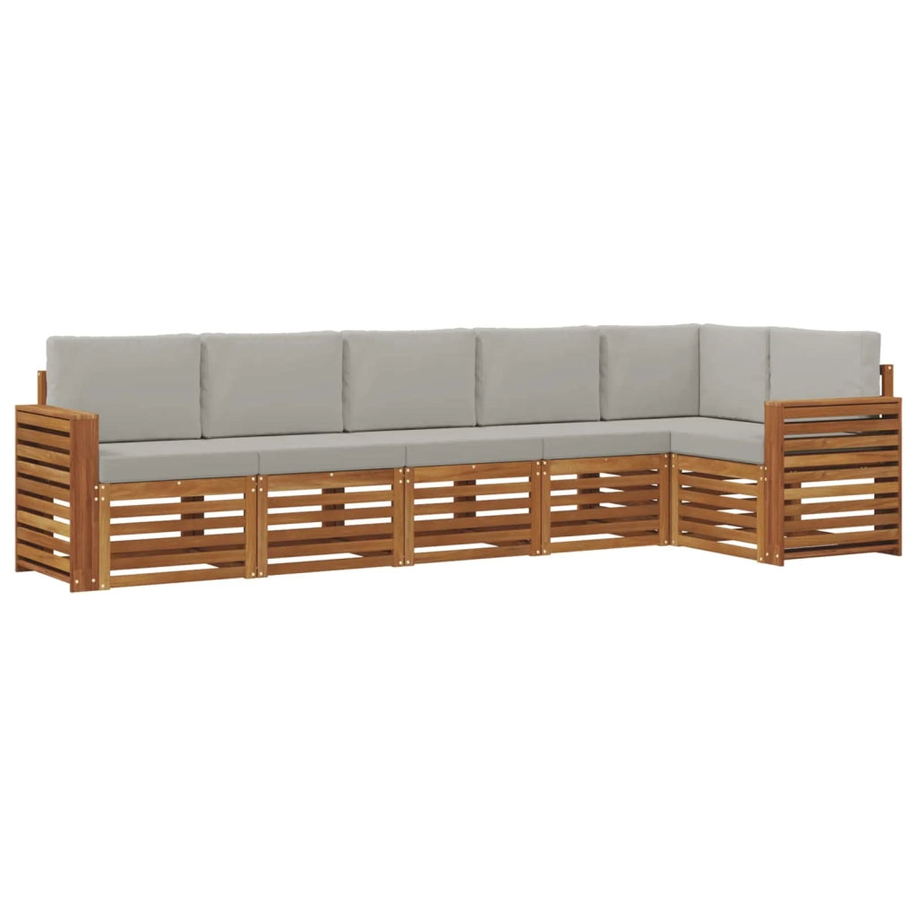 Set divano sezionale con cuscino 6 pcs Grigio Naturale e Chiaro 3374896