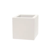 Vaso Quadrato Indoor e Outdoor Tera Schio Cubo Chalk 50x50 cm in Plastica Bianco Gesso