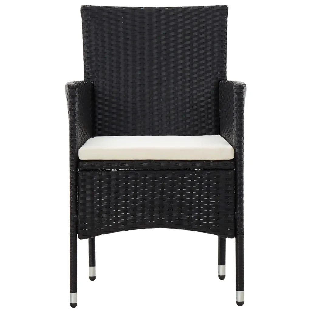 Set Divani da Giardino 5 pz | Set Salotto da Giardino con Cuscini in Polyrattan Nero