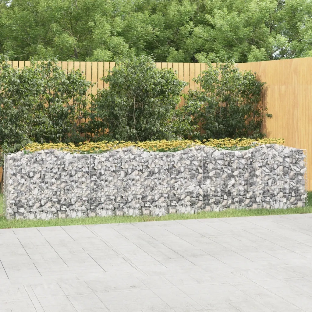 Gabbione ad Arco con Letto Rialzato 400x50x100 cm Ferro Zincato 153547
