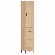 Buffet credenza cassettiera armadio mobile contenitore organizer cucina soggiorno salotto rovere Sonoma alto 34,5 x 34 x 180 cm legno ingegnerizzato marrone 02_0033984