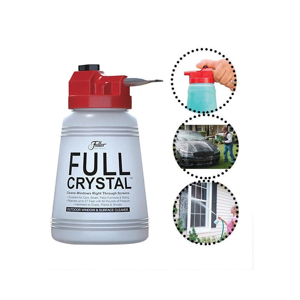 Trade Shop - Contenitore Detergente Pulizia Vetri Auto Pompa Pulisci Finestre Fuller Crystal -