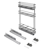 Portabottiglie estraibile SupraMax, modulo 150 mm, Acciaio, Cromato lucido
