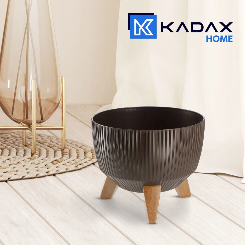 Vaso da giardino KADAX con gambe per fiori, grande ciotola rotonda da 24 cm
