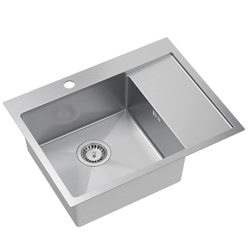 Lavello In Acciaio Russel 116 Brush Nickel Ventricolo sinistro