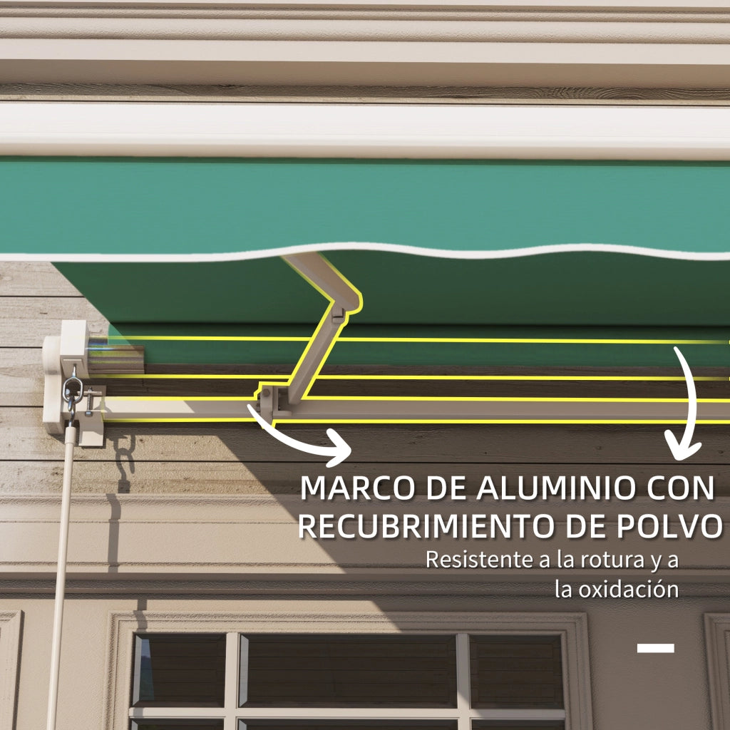 Toldo da Parete con Braccio Articolato ¨C Zephmum ¨C Verde 295x245 cm
