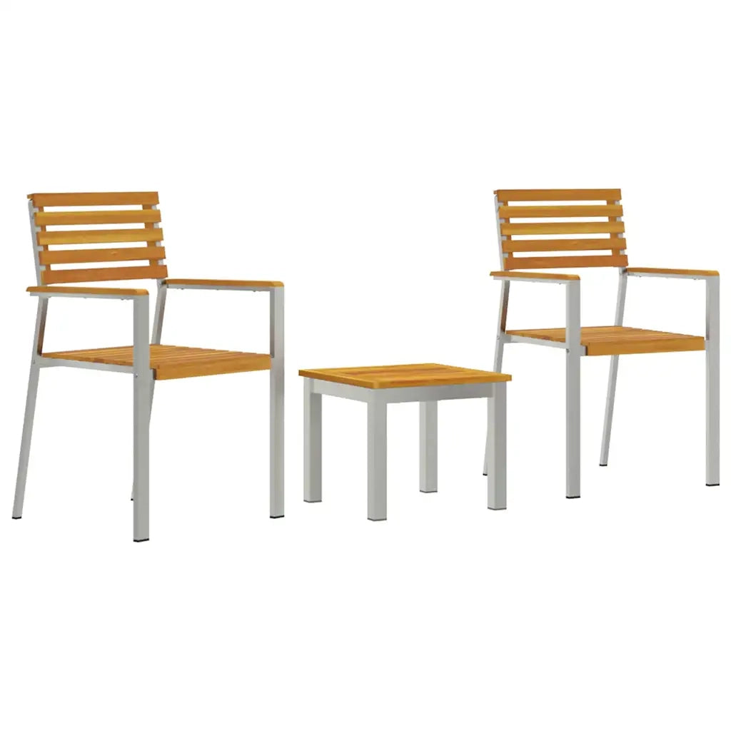 Set da Pranzo per Giardino 3 pz | Set Salotto da Giardino Legno di Acacia Massello