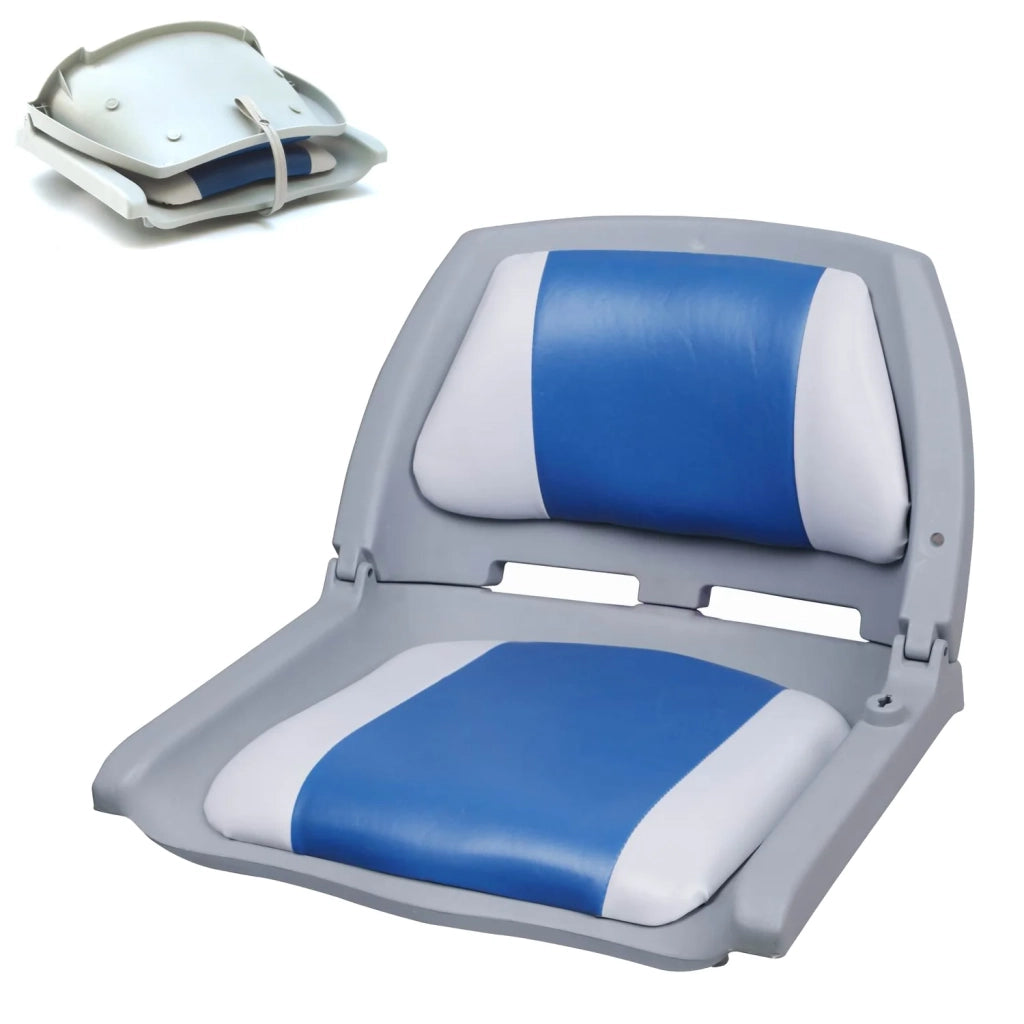 Sedile per barca sedile pieghevole in materiale sintetico 521 x 457 x 408 mm blu e bianco 03_0008279