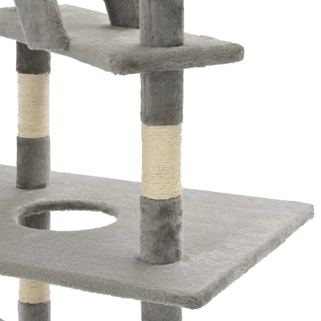 Albero per Gatti con Tiragraffi in Sisal 230-260 cm Grigio CFW8330964