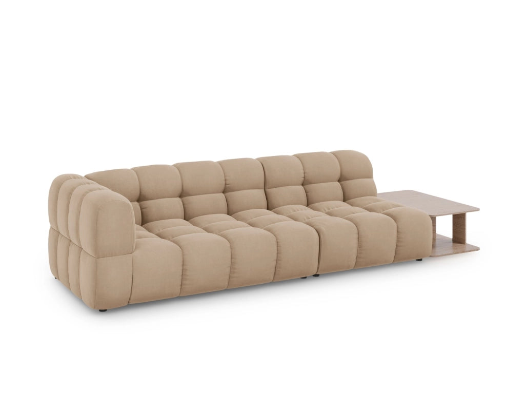Cosmopolitan Design - Divano modulare destro "Sky" 4 posti in velluto sabbia 