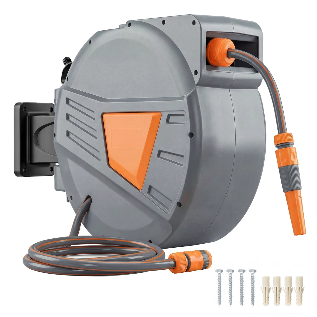 Avvolgitubo per Irrigazione 30+2 m ¨C zephmum ¨C 2 Bocchetti, Supporto Arancione